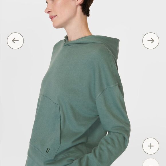 Sweaty Betty after class hoodie green thumb holes sweatshirt US 6 - Picture 1 of 9
